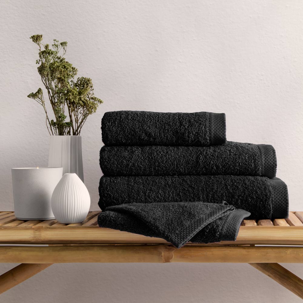 Handtuch-Serie Pure schwarz | Unifarbene